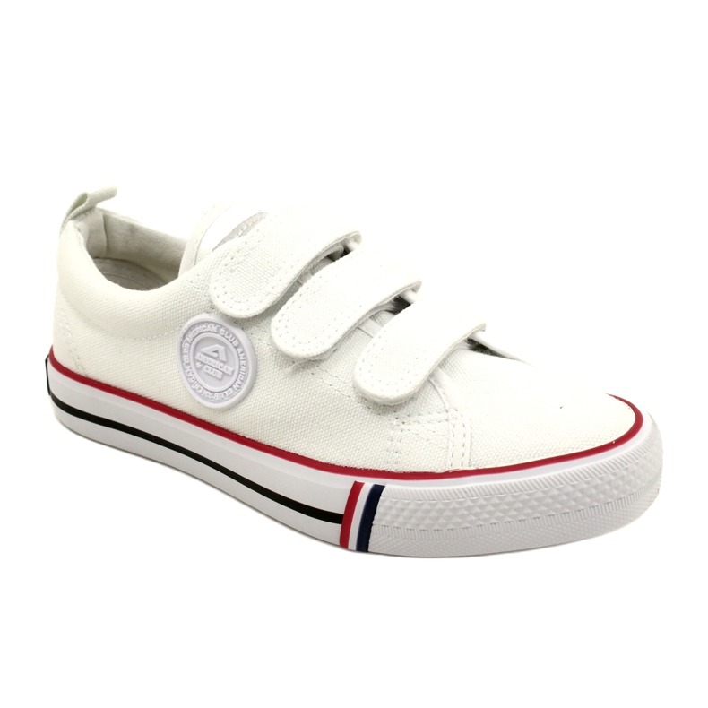 American Club LH63/22 Kinder-Sneaker mit Klettverschluss, weiß 1