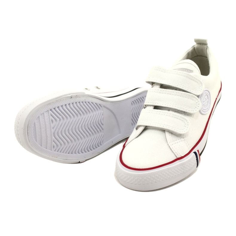 American Club LH63/22 Kinder-Sneaker mit Klettverschluss, weiß 5