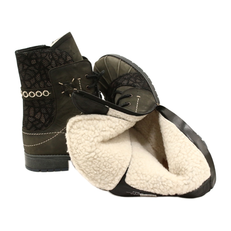 Warme Damen Lederstiefel Maciejka Olive 03961-24 grün 6