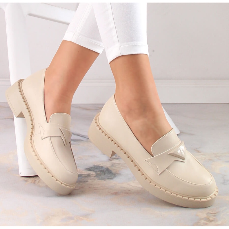 Potocki SZ12002 Loafer mit High Heels und Plateau beige 1