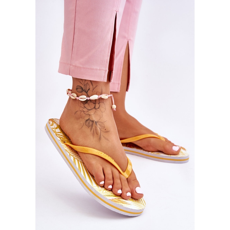 Modische Damen Flip Flops Big Star LL274819 Gelb 2