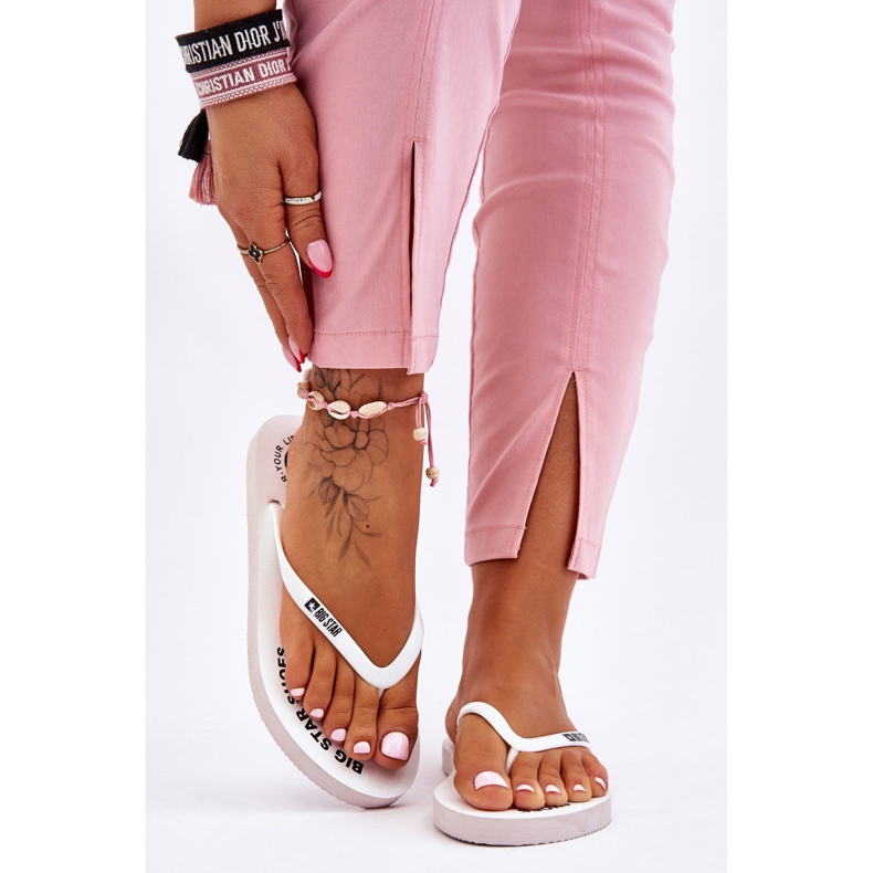 Bequeme Big Star Flip Flops LL274795 Weiß 1