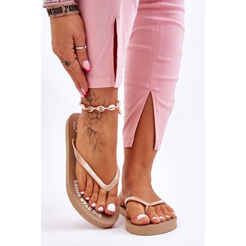 Bequeme Big Star Flip Flops LL274796 Beige 1