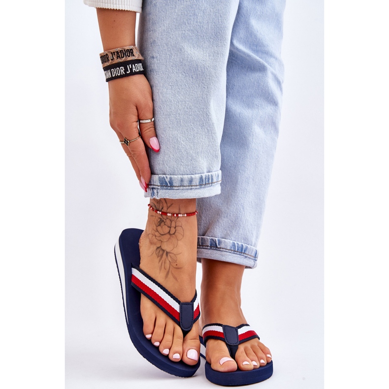 Damen Big Star Plateau Flip Flops LL274779 Marineblau 1