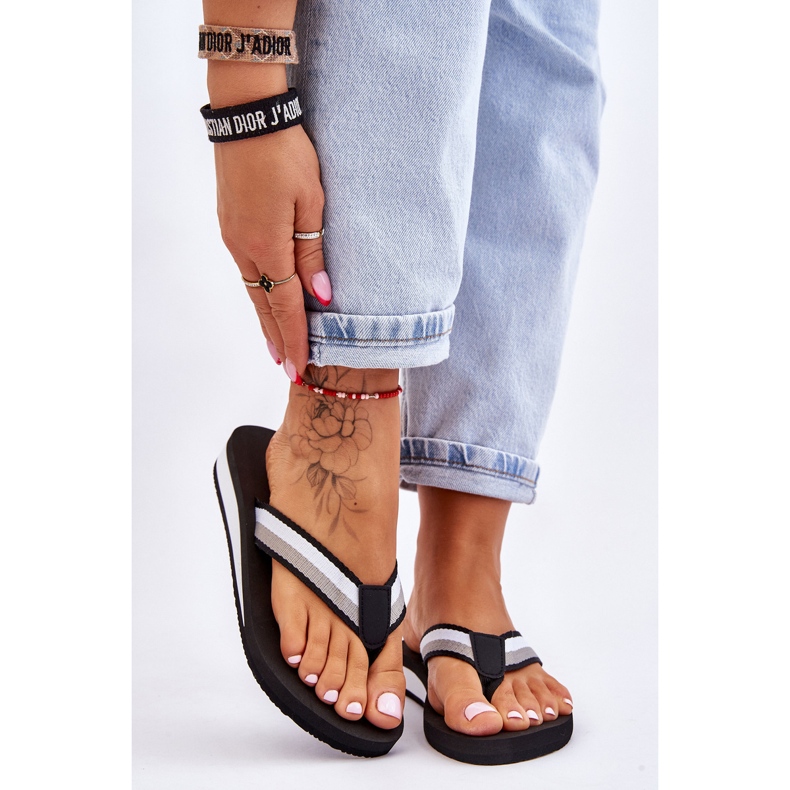 Damen Big Star Plateau Flip Flops LL274781 Schwarz 1