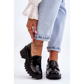 S.Barski Black Jay Mokassin-Pumps mit Lackabsatz schwarz 1