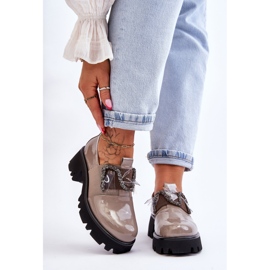 S.Barski Lackierte Schuhe mit Verzierungen Grauer Keily 1