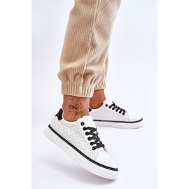 BM Niedrige perforierte Turnschuhe für Damen Weiß und Schwarz Daxton 2