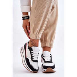 BM Damenschuhe mit Keilabsatz und Plateau Weiß und Schwarz Allen 1