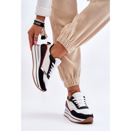 BM Damenschuhe mit Keilabsatz und Plateau Weiß und Schwarz Allen 2