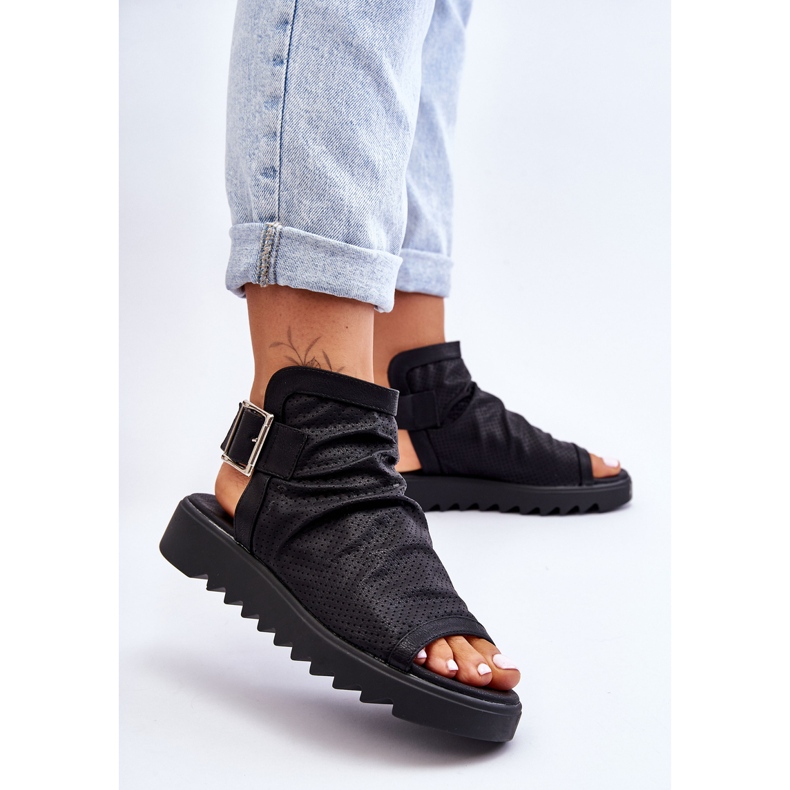 BM Adonis Damen Stiefeletten Sandalen Schwarz 1