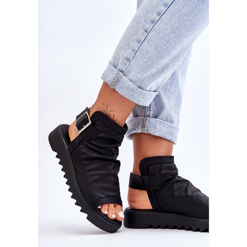 BM Adonis Damen Stiefeletten Sandalen Schwarz 2