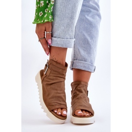 BM Kamelfarbene Adonis-Knöchelsandalen für Damen braun 1