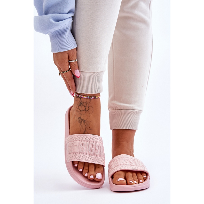 Modische Big Star Damen Hausschuhe LL274A157 Hellrosa 1