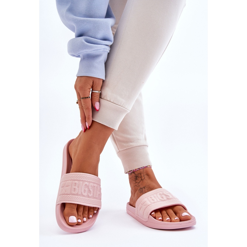 Modische Big Star Damen Hausschuhe LL274A157 Hellrosa 2