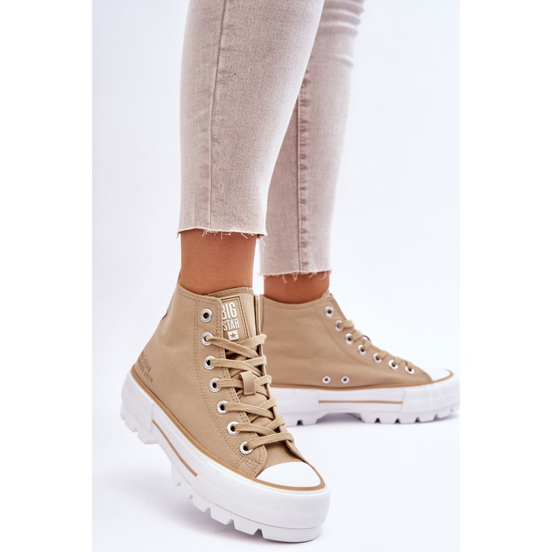 High Textil Plateau Sneakers Big Star LL274160 Beige 1