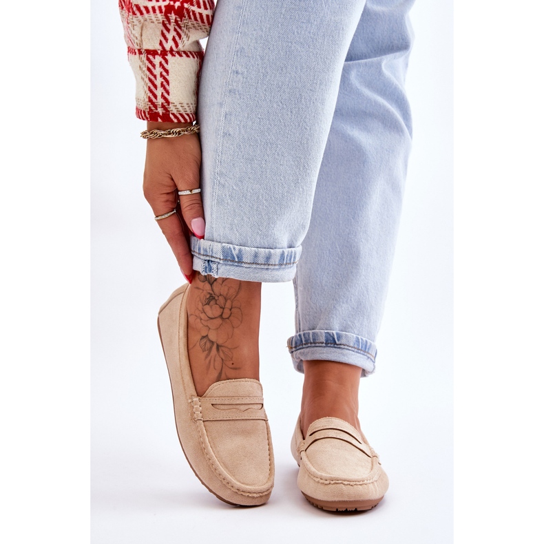 FC3 Klassische Wildlederloafer für Damen Beige Ivana 1