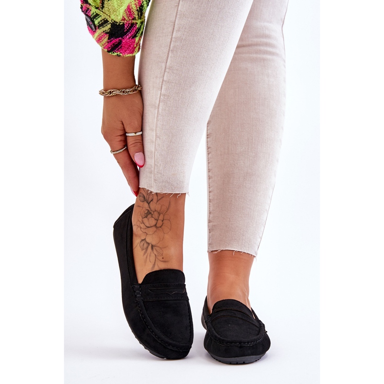 FC3 Klassische Wildlederloafer für Damen Schwarz Ivana 1