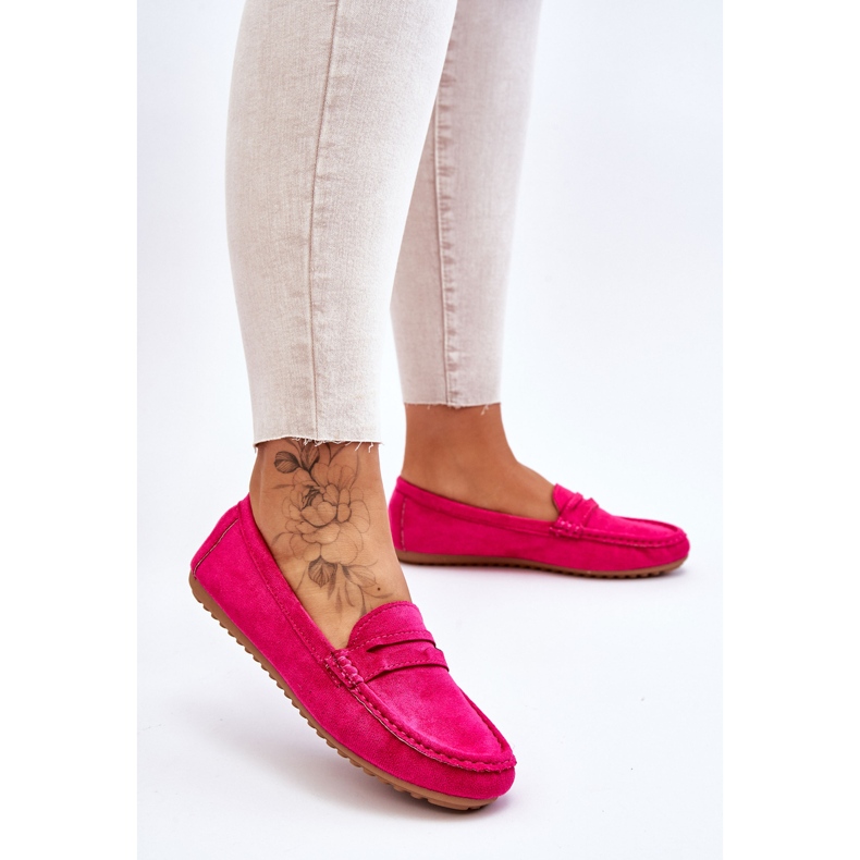 FC3 Klassische Wildlederloafer für Damen Fuchsia Ivana rosa 2