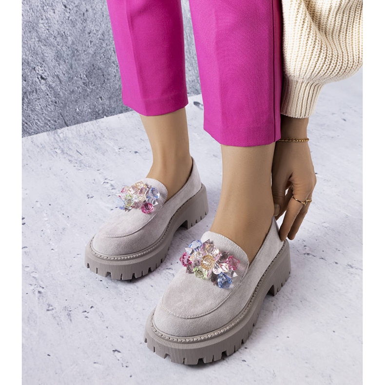 PA1 Graue Brogues mit Kristallen von Levasseur 1