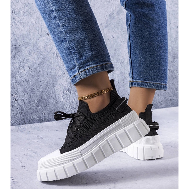 Dubeau schwarze Plateau-Sneakers 1