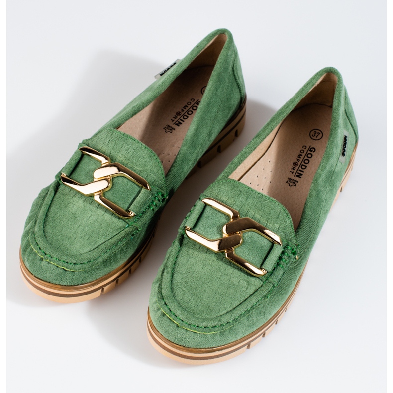 SHELOVET Grüne Shelobvet Wildlederloafer für Damen 1