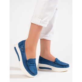 Shelovet Damen-Slipper mit dicken Sohlen blau 1