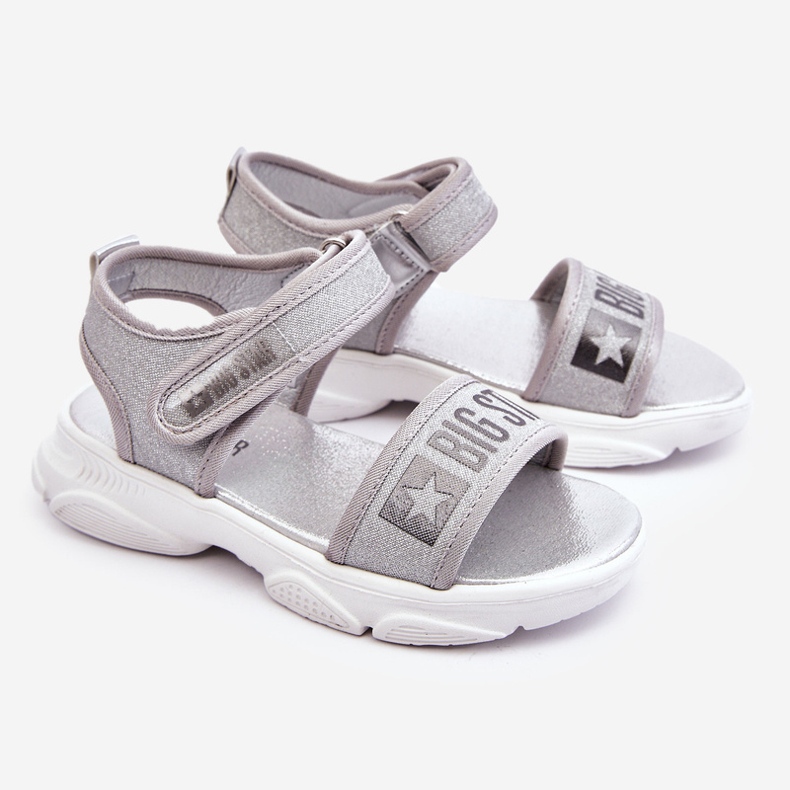 Kindersandalen mit Klettverschluss Big Star LL374194 Silber silber- 1