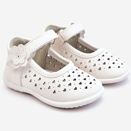 PA1 Hohe durchbrochene Ballerinas für Kinder mit Klettverschluss Weiß Jianna 1