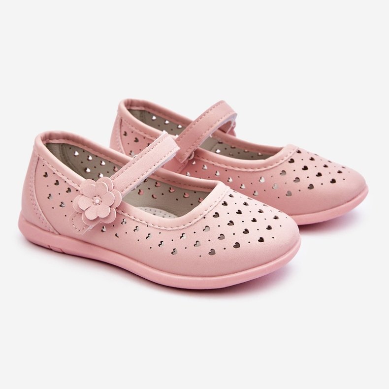 PA1 Durchbrochene Ballerinas für Kinder Pink Lenna rosa 1