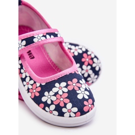 Kinderballerinas in marineblau-rosa Blumen Noah 2