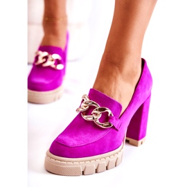 Lewski Shoes Modische Pumps auf der Plattform und einer Bar Lewski Schuhe 3197 Fuchsia violett rosa 4