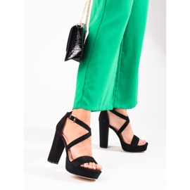 Shelovet schwarze Sandaletten mit hohem Absatz 1