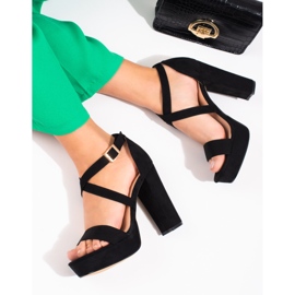 Shelovet schwarze Sandaletten mit hohem Absatz 2