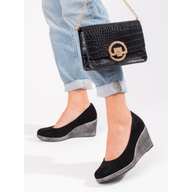 W. Potocki Schwarze Keilpumps für Damen Potocki 1