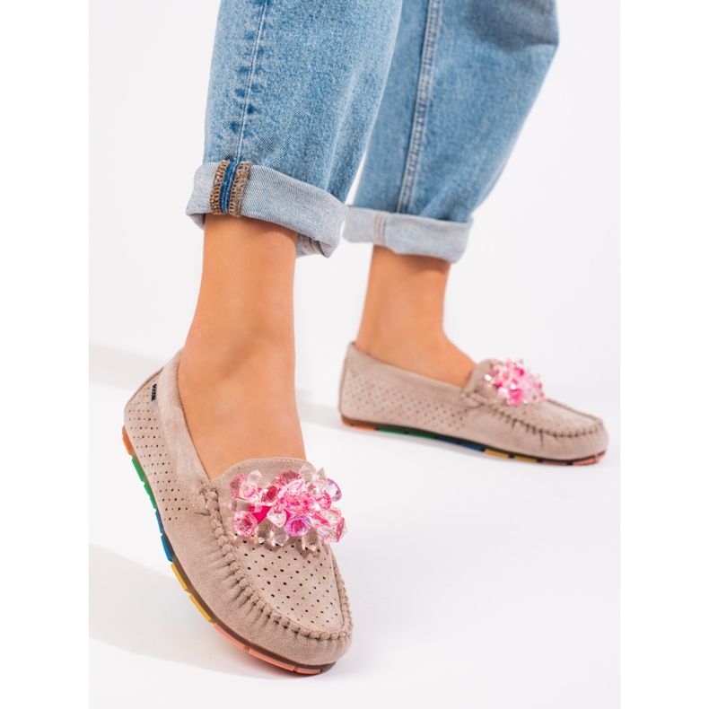 Damen Wildleder Loafer Shelovet beige 1