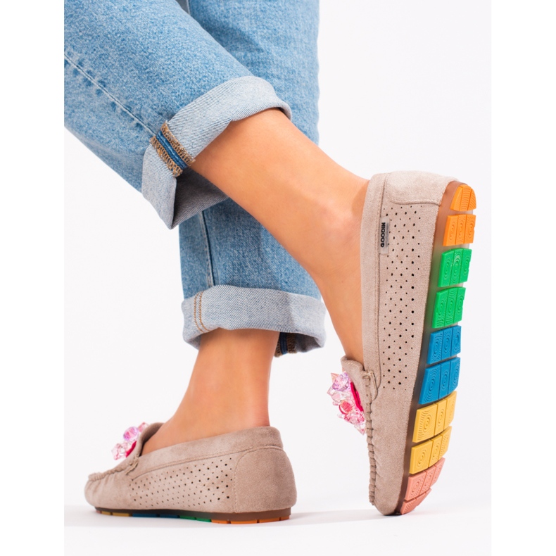 Damen Wildleder Loafer Shelovet beige 2