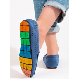 Loafer aus durchbrochenem Wildleder für Damen Shelovet blau 2