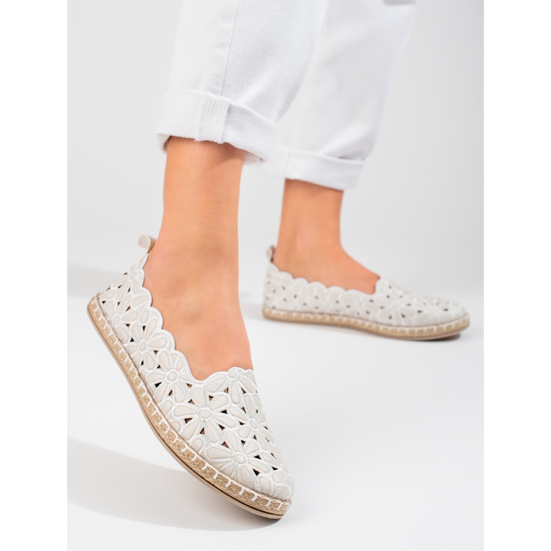 W. Potocki Damen durchbrochene Ballerinas Potocki weiß 1