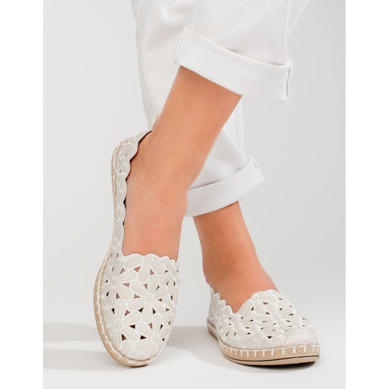W. Potocki Damen durchbrochene Ballerinas Potocki weiß 2