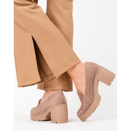 W. Potocki Damen Wildleder Stöckelschuhe Potocki beige 2