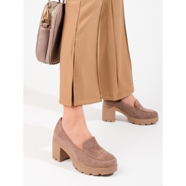 W. Potocki Damen Wildleder Stöckelschuhe Potocki beige 1