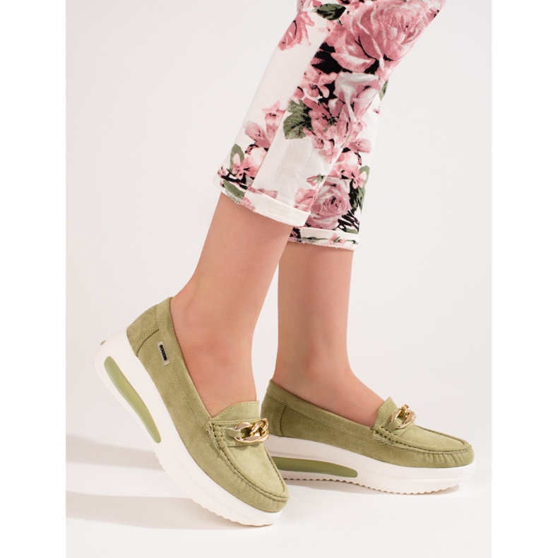 Grüne Shelovet-Keilloafer für Damen 1