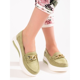 Grüne Shelovet-Keilloafer für Damen 2
