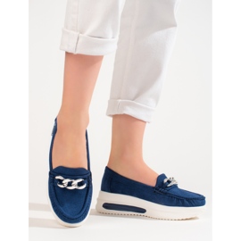Blaue Keil-Loafer von Shelovet für Damen 1