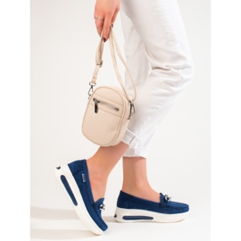 Blaue Keil-Loafer von Shelovet für Damen 2