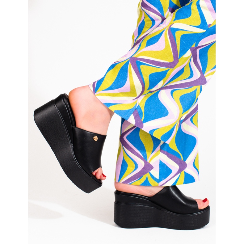 Goodin Frauen hohe Keile mit schwarzen Keilen 2