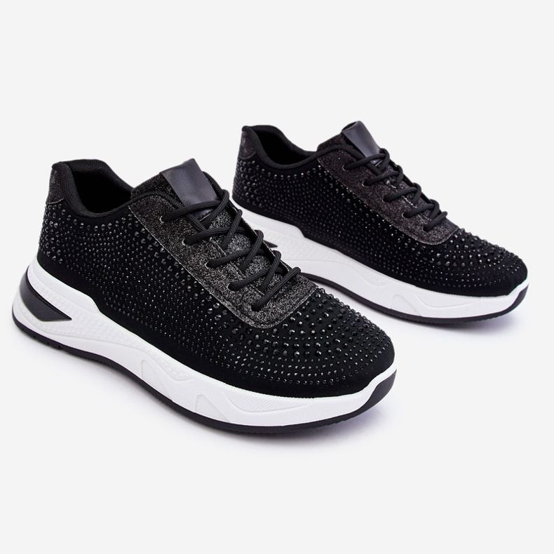 Damen-Turnschuhe mit Zirkonen Black Raiden schwarz 1