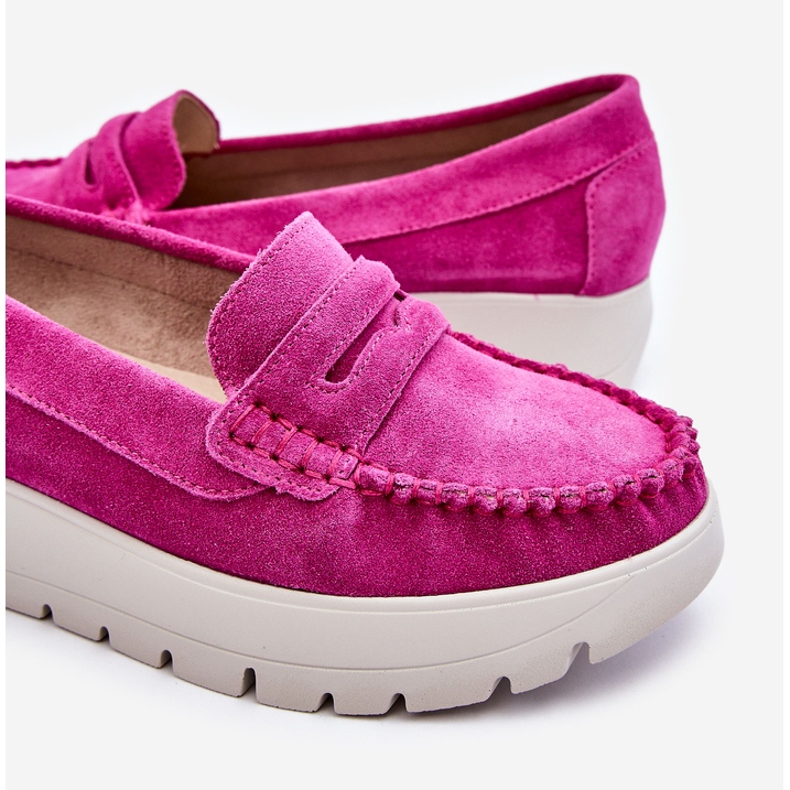 Lemar Fuchsiafarbene Milana-Wildleder-Plateau-Loafer rosa 1