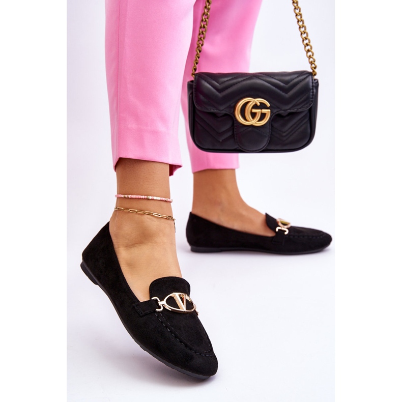 Vinceza Loafer aus schwarzem Reed-Wildleder mit dekorativem Element 2